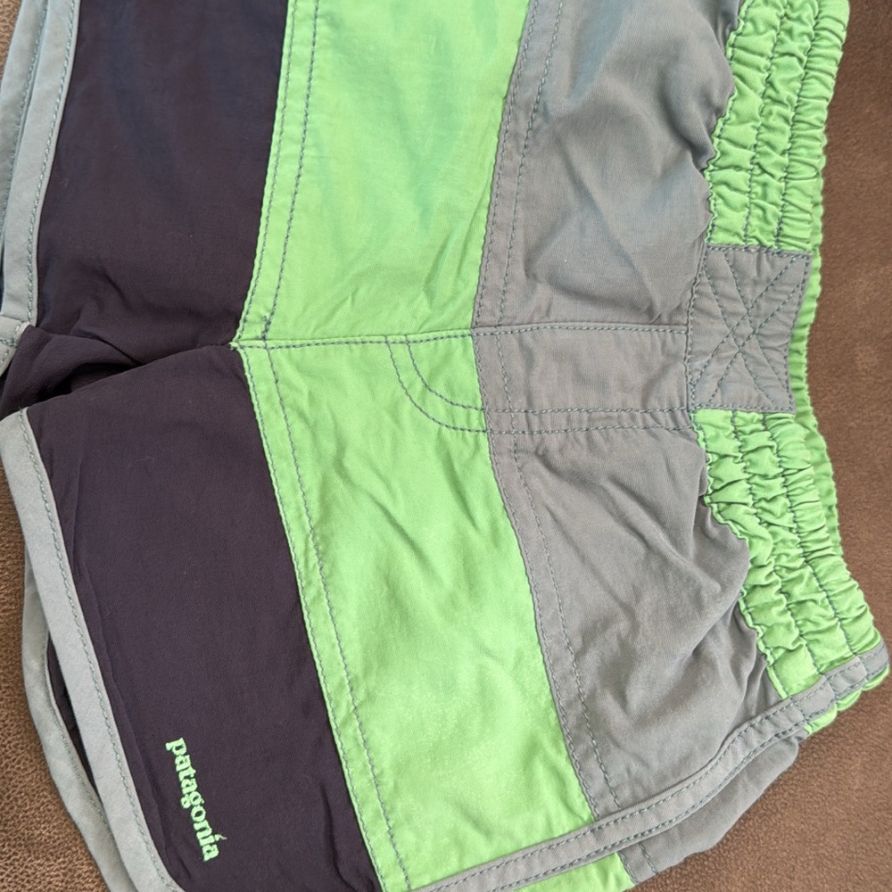 Patagonia Green and Gray Shorts